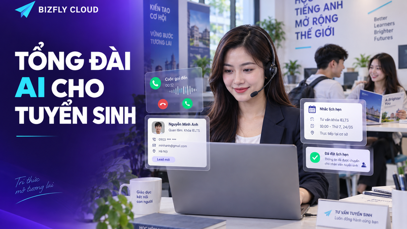 Tổng đài AI tuyển sinh: Cách phản hồi lead, tư vấn và đặt lịch tự động